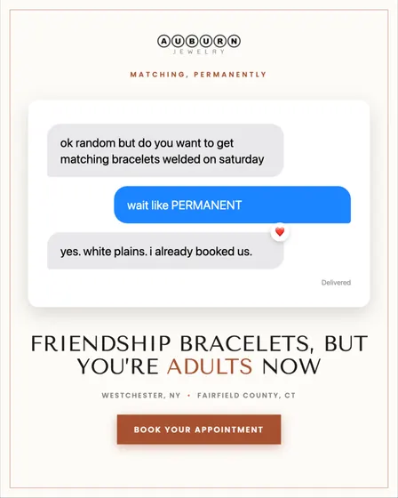 Auburn Jewelry message thread ad
