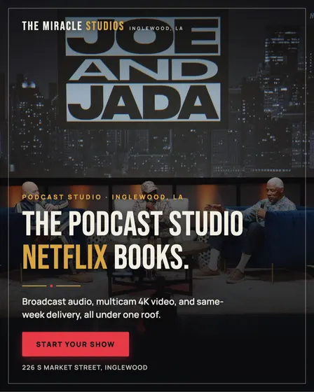 The Miracle Studios podcast studio ad