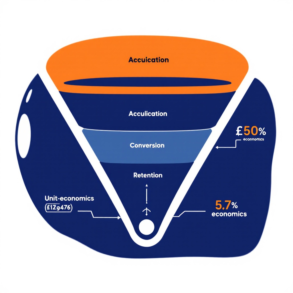 A DTC marketing strategy mapped as a funnel from acquisition to retention